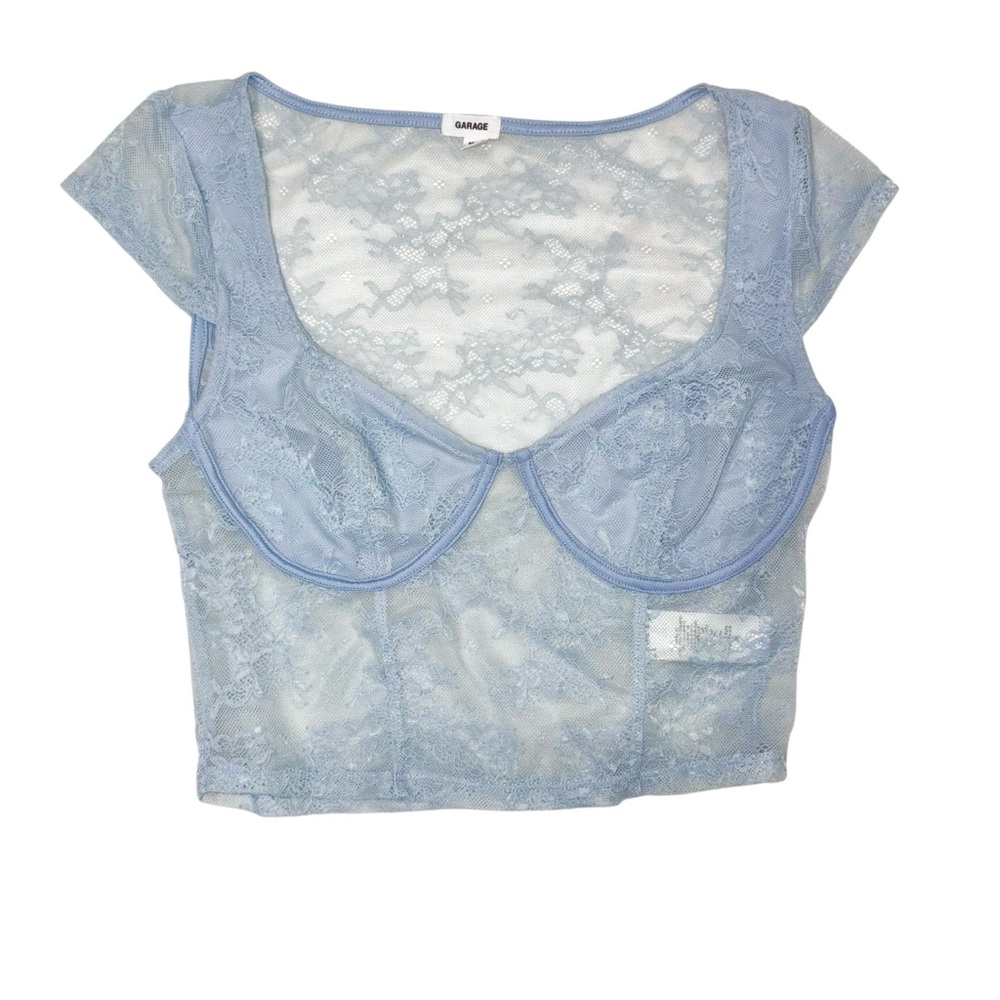 Garage Women's Blue Lace Crop Top size Medium